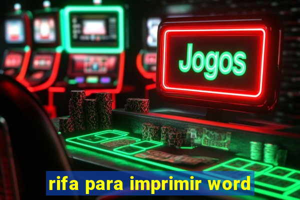 rifa para imprimir word