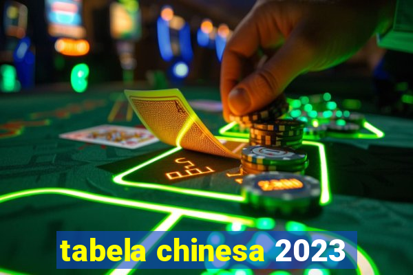 tabela chinesa 2023