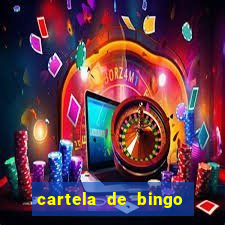 cartela de bingo cha de bebe